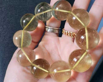 20mm+ High Grade Natural Rare Libyan desert glass Ronnd Beads Bracelet,Unique healing Golden Tektite bracelet, Libyan Gold Tektite