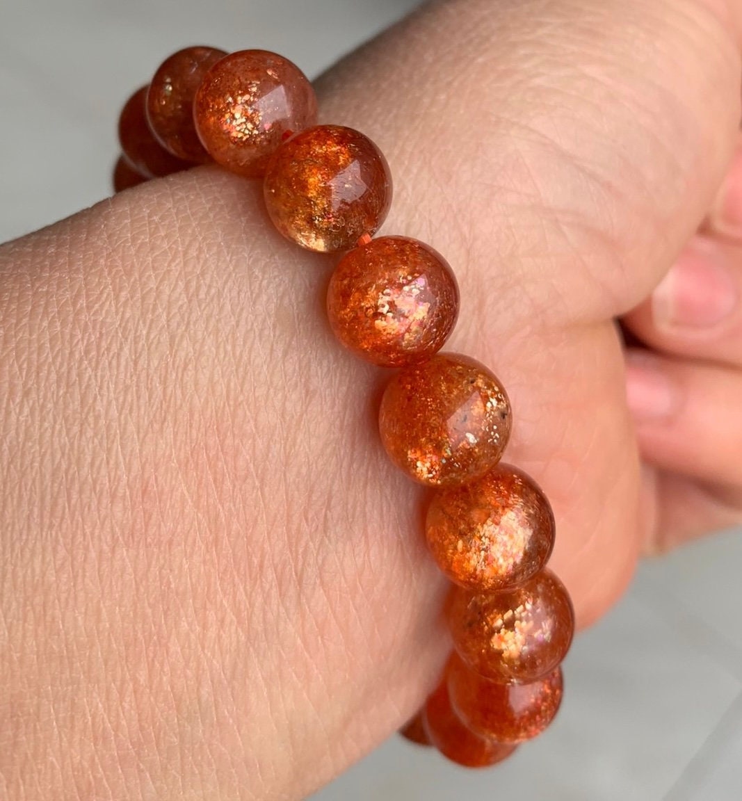 Arusha Sunstone Bracelet, Natural Golden Beads (10mm) - Etsy