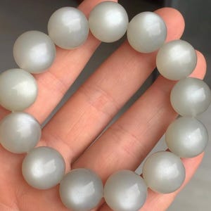15mm Natural High Quality white moonstone beaded bracelet,jewelry gift,moonstone bracelet,gift for her