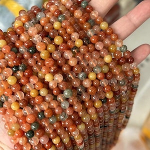 Genuine multicolor rutilated quartz smooth round beads 6mm 8mm 10mm,Natural Fulushou Quartz loose beads,semi-precious stone