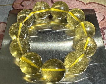 18-19mm Natural Rare Libyan desert glass beads Beads Bracelet,High quality bracelet,healing bracelet,Golden Tektite