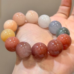 16mm High Quality Genuine Natural Multicolor Rabbit Hair Rutilated Quartz Beads Bracelet,healing bracelet