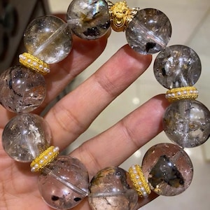 High Quality 18mm Genuine Natural Herkimer Diamond Quartz Beaded bracelet,Jewelry gifts,healing bracelet,energy bracelet