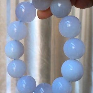 17mm Genuine Natural purple chalcedony beads bracelet,Gifts for her,Jewelry gifts