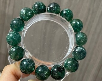 13mm Rare Natural Genuine emerald Green Lepidolite beaded bracelet,women bracelet,jewelry gifts,Mica bracelet