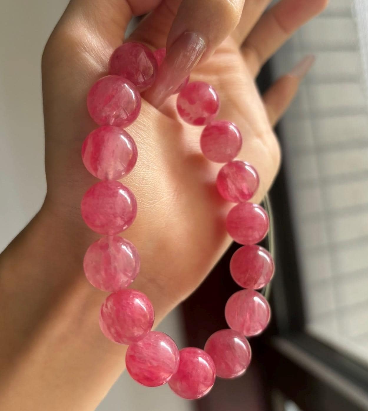 13mm Genuine Brazilian Natural Sakura Rain Pink Rhodonite