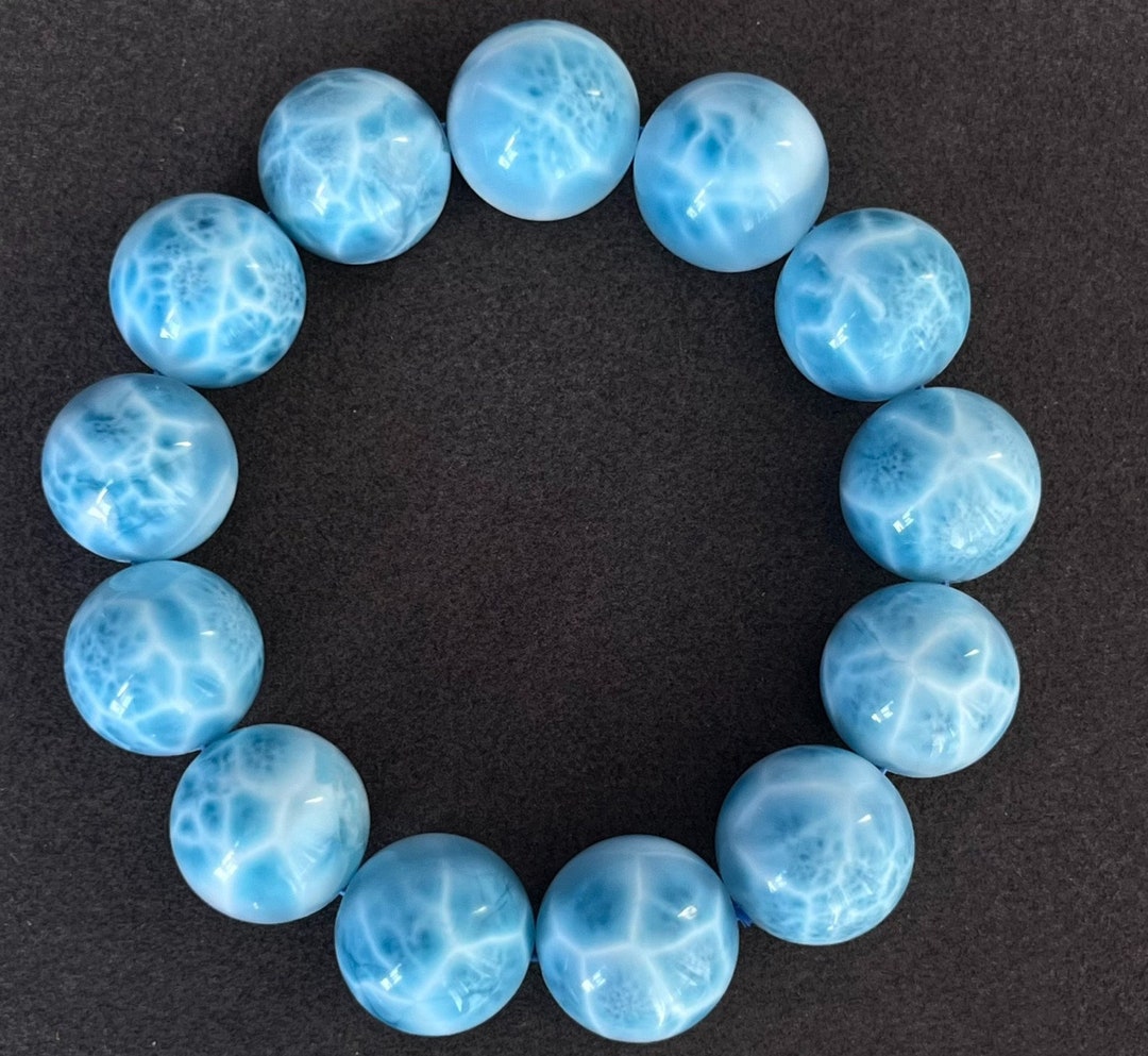 18 mm 天然本ラリマービーズブレスレット、ジュエリーギフト用の高品質