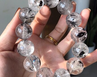 18mmの本物のハーキマーダイヤモンドクォーツクリスタルブレスレット 