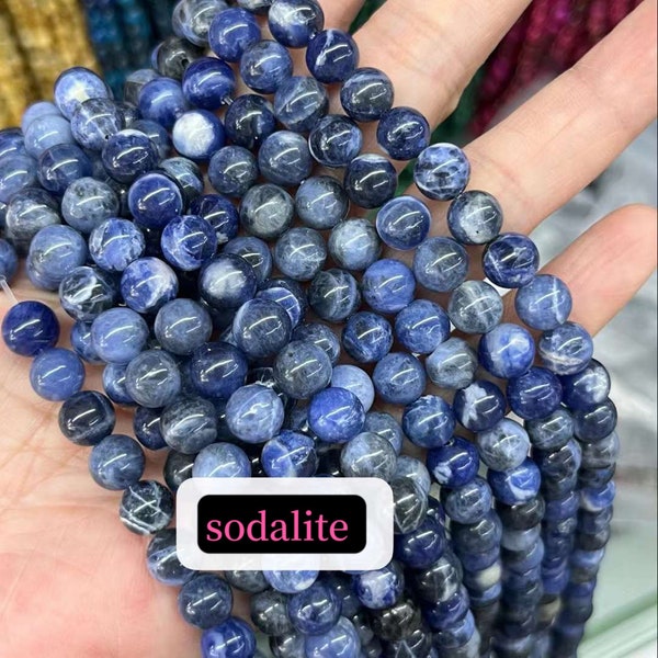 Natural Blue sodalite smooth round gemstone beads 2mm 3mm,4-14mm loose beads,semi-precious stone,15 Inches