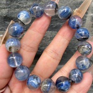 13mm Natural Genuine Blue Kyanite Beads Bracelet,Kyanite bracelet for friends,beads bracelet,jewelry gift,Kyanite Bracelet