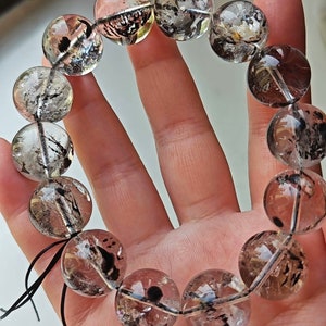 High Quality 16mm Genuine Natural Herkimer Diamond Beaded bracelet,Jewelry gifts,healing bracelet,energy bracelet