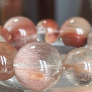 Rare Genuine Natural Rabbit Hair Rutilated Quartz Beaded Bracelet ...