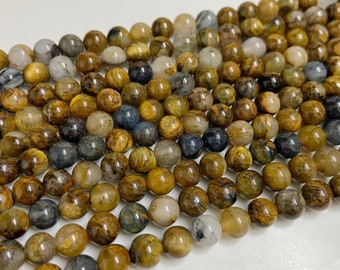 Genuine Golden Pietersite Round Beads 6mm 8mm 10mm 12mm Wholesale,loose beads,semi-precious stone,15 Inches Full strand,