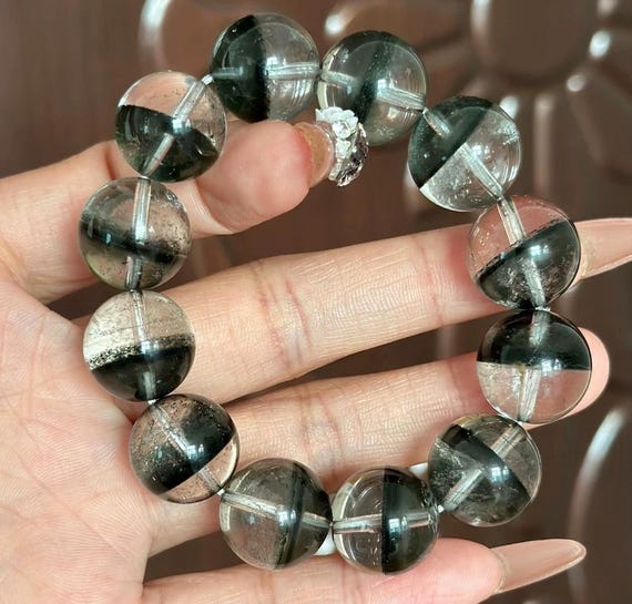14mm Genuine Natural Certified Green Phantom Quartz Beads  Bracelet,bracelet,healing bracelet,gift for woman,lodolite bracelet