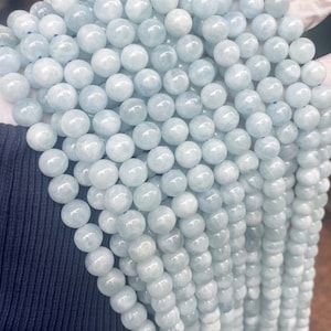Aquamarine smooth round beads 4-12mm ,Aquamarine Quartz loose beads,semi-precious stone