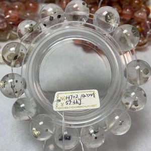 14,5 mm natuurlijke pyriet in ronde kralenarmband, prachtige kralenarmband, zeldzame unieke sieraden