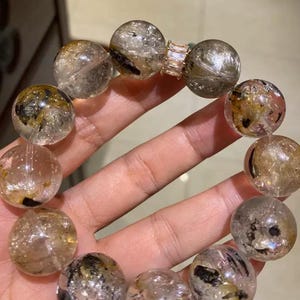 High Quality 13mm Genuine Natural Herkimer Diamond Quartz handmade Beaded bracelet,Jewelry gifts,healing bracelet,energy bracelet