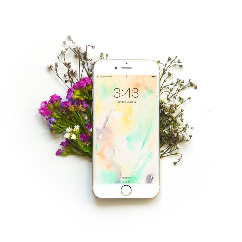 Watercolor Days Iphone Wallpaper Digital Download Etsy