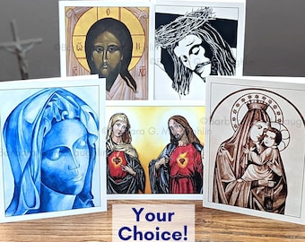 Virgin Mary and Jesus Catholic Cards: Religious Art Sympathy Card