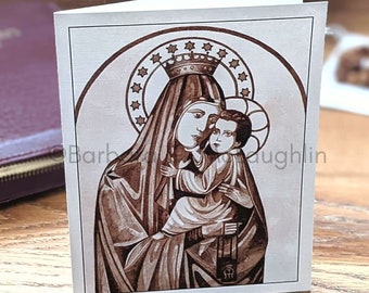 Our Lady of Mount Carmel Catholic Art Cards: Handmade Notecards, Original Religious Artwork