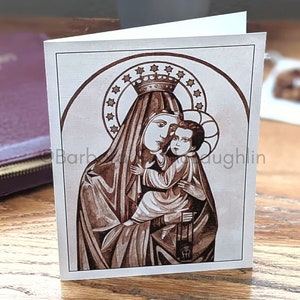 Our Lady of Mount Carmel Catholic Art Cards: Handmade Notecards, Original Religious Artwork