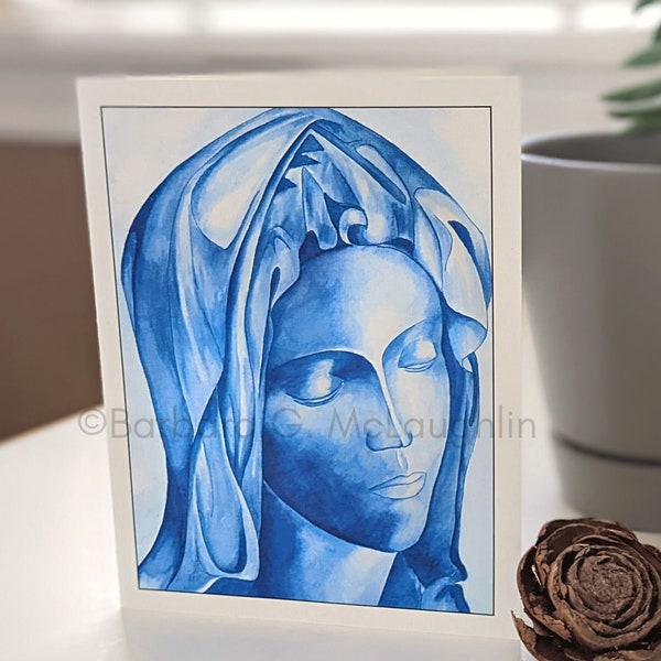Virgin Mary Catholic Art Cards, Handmade Blank Greeting Cards with Envelopes, Barbara McLaughlin