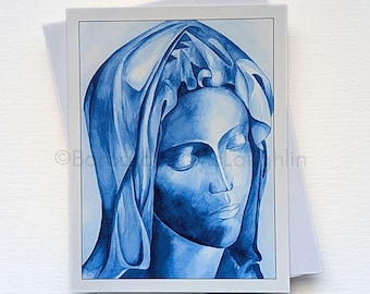 Tarjeta artística de la Virgen María hecha a mano: Tarjetas de condolencia católicas, regalos religiosos marianos