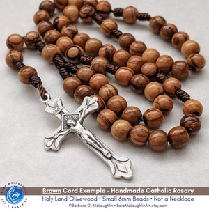 Catholic Rosary with 6mm Olive Wood Rosary Beads and Beautiful Brown