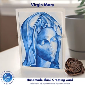 Catholic Cards with Virgin Mary and Sacred Heart of Jesus Artwork, Religious Sympathy Cards, Catholic Gifts for Women, Free Shipping in US image 4