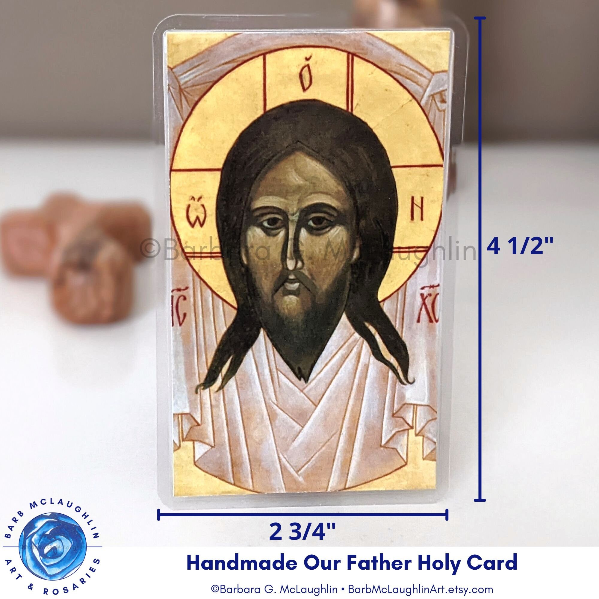 Jesus Christ Holy Cards With Our Father Prayer. Orthodox Icon Prayer Cards.  Little Catholic Gifts for Boys and Girls. Barb Mclaughlin Art. - Etsy