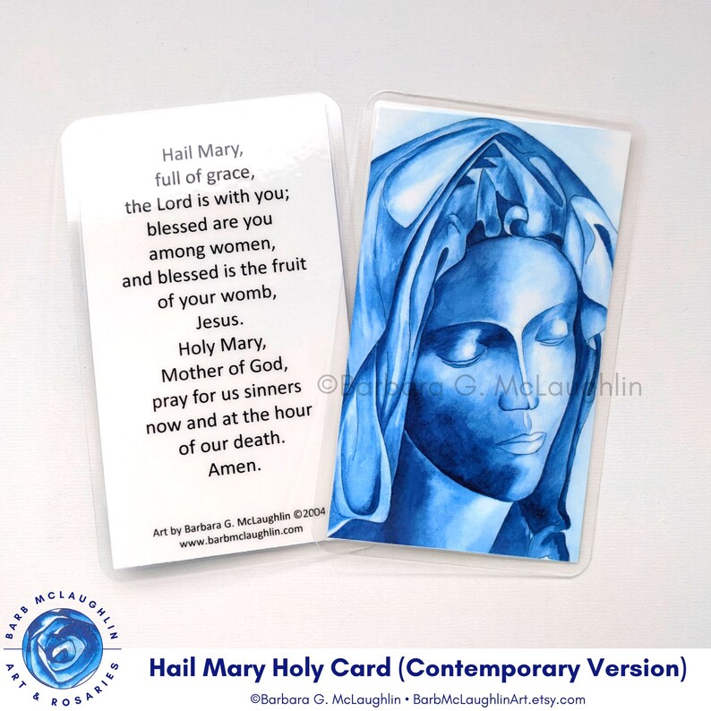 Hail Mary Holy Card: Sorrowful Mother Laminated Prayer Bookmark ...