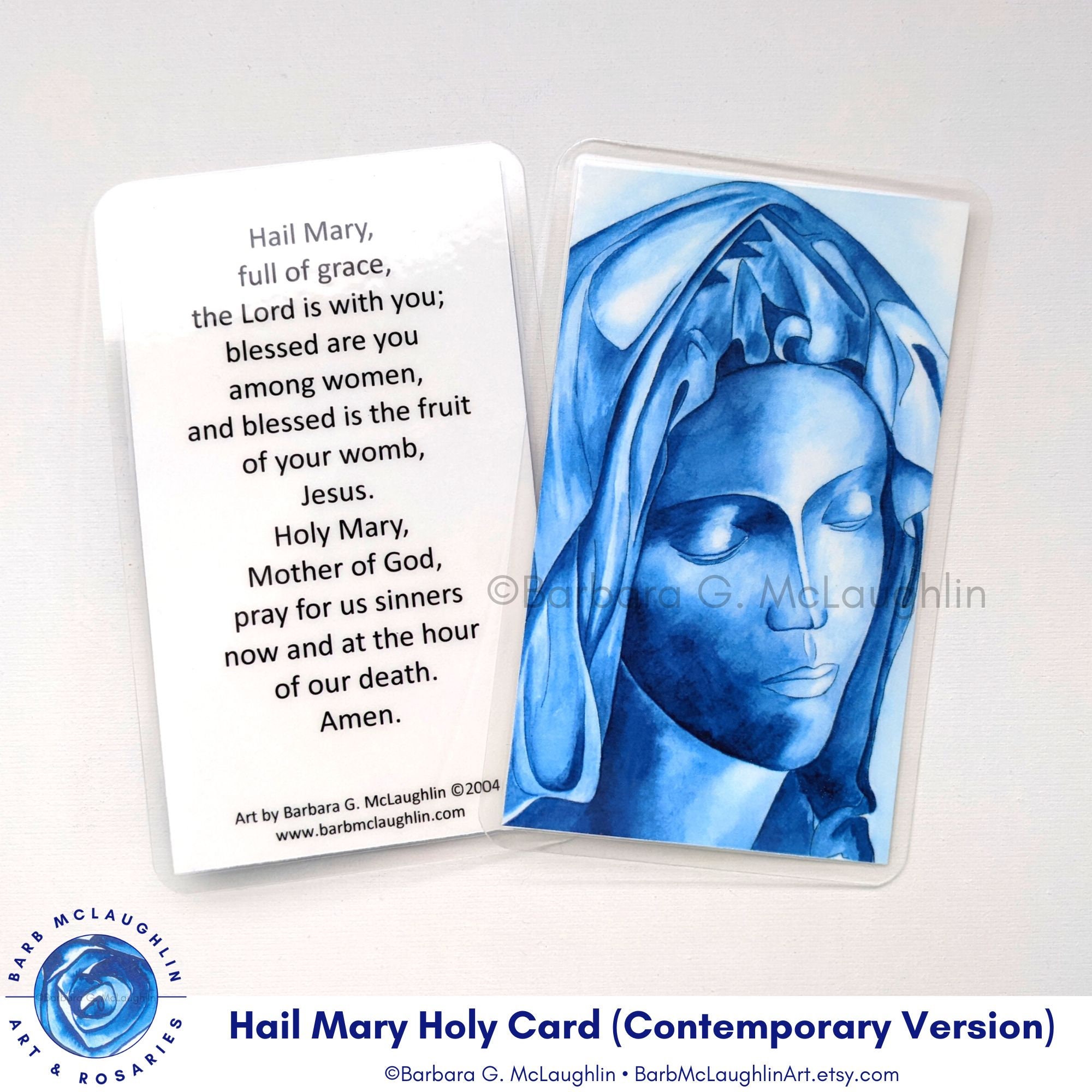 Hail Mary Holy Card: Sorrowful Mother Laminated Prayer Bookmark ...