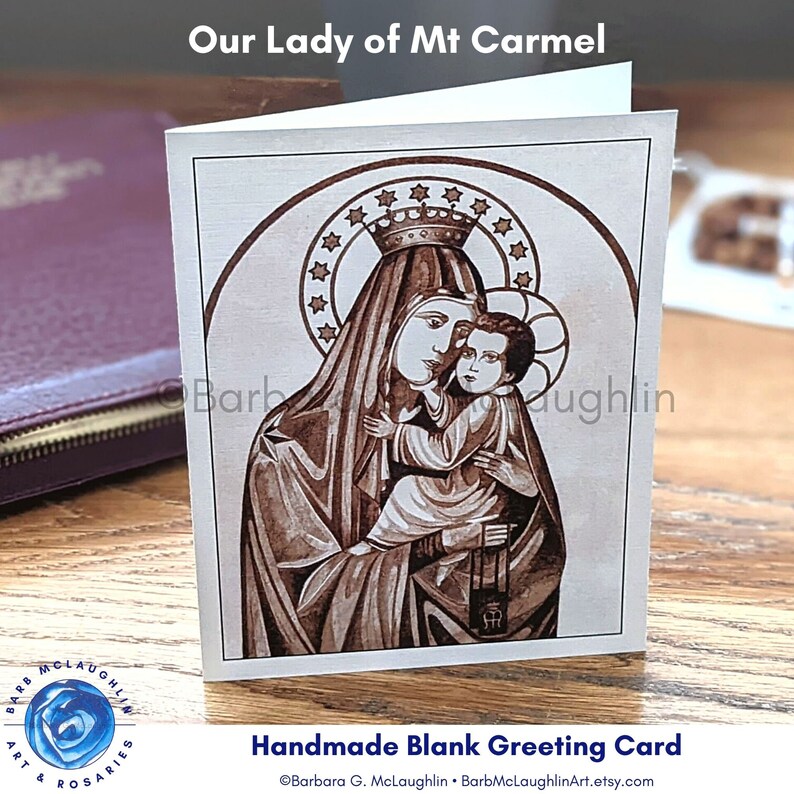 Catholic Cards with Virgin Mary and Sacred Heart of Jesus Artwork, Religious Sympathy Cards, Catholic Gifts for Women, Free Shipping in US image 6
