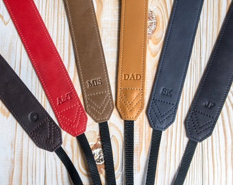 Leather camera strap personalized camera strap anniversary gift custom camera strap canon nikon sony camera strap photographer gift
