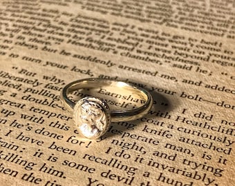 Silver Cameo Ring, Recycled Sterling Silver