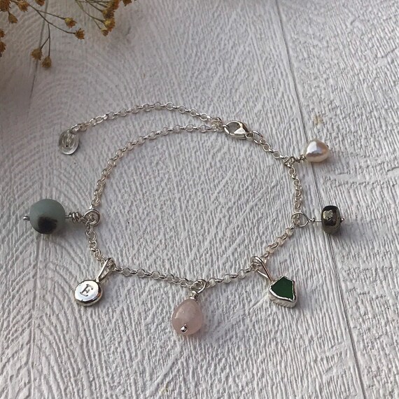 Extra Charms for Bracelets and Necklaces: Seaglass, Pearl, Amazonite, Rose Quartz, Apache Gold Beads, Recycled Sterling Silver