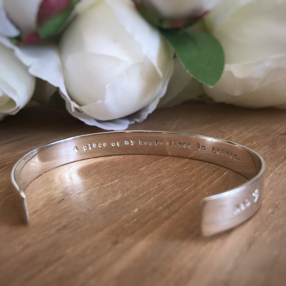 Personalised silver cuff bracelet with recycled silver / Add your own message /Recycled Sterling Silver / Hand Stamped