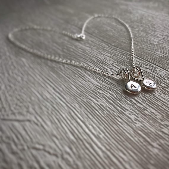 Personalised silver necklace with initial Pebble Pendant, recycled sterling silver