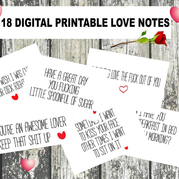 Sexy Love Notes, Naughty Love Notes, Love Notes For Him, Naughty Coupons, Dirty Love Coupons, Naughty Anniversary Gift , Printable