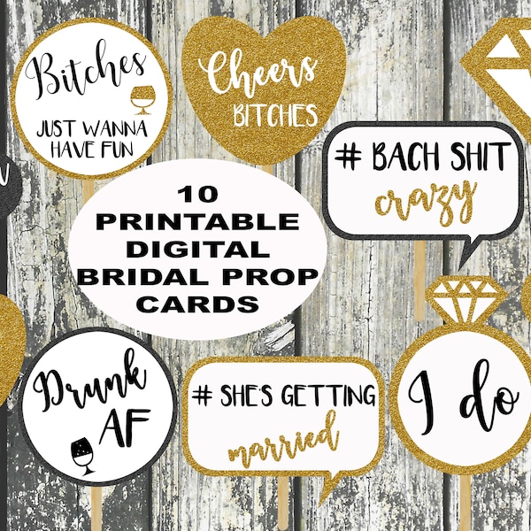 Funny Bachelorette Props, Bridal Shower Printable Photobooth Props, Dirty Bridal Shower Props, Bridal Shower Decor, Photo Booth Props, Signs