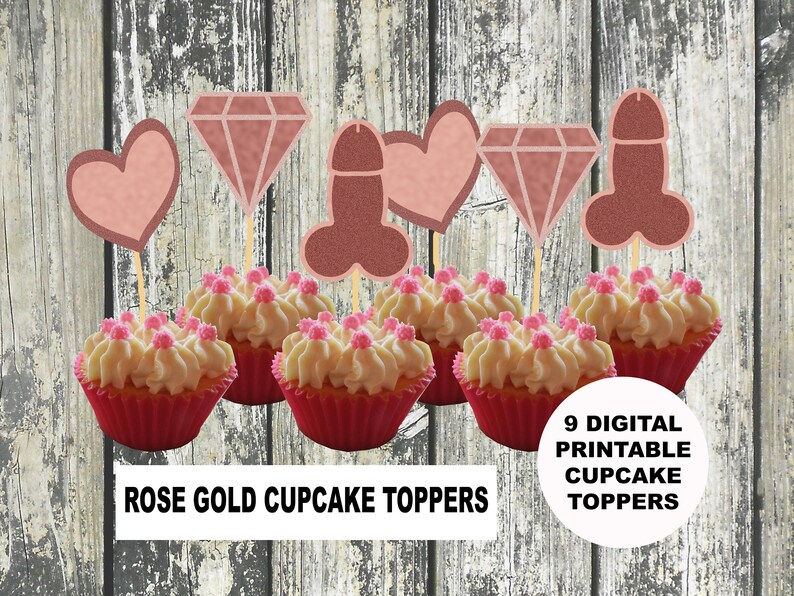 Rose Gold Hens Party Toppers Rose Gold Penis Picks Hens Etsy Australia