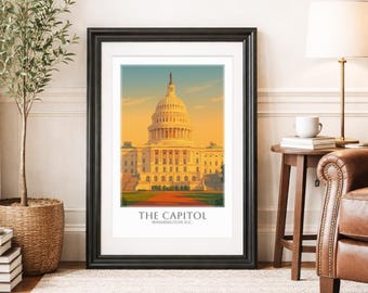 The US Capitol * Travel Poster * National Park Wall Art