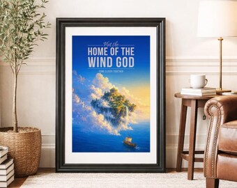 Home Of The Wind God * Travel Poster * Scenic Mythical  Wall Art