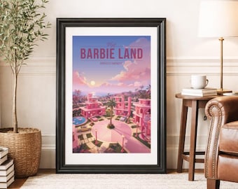 BARBIE LAND * Travel Poster * Scenic Fantasy Wall Art