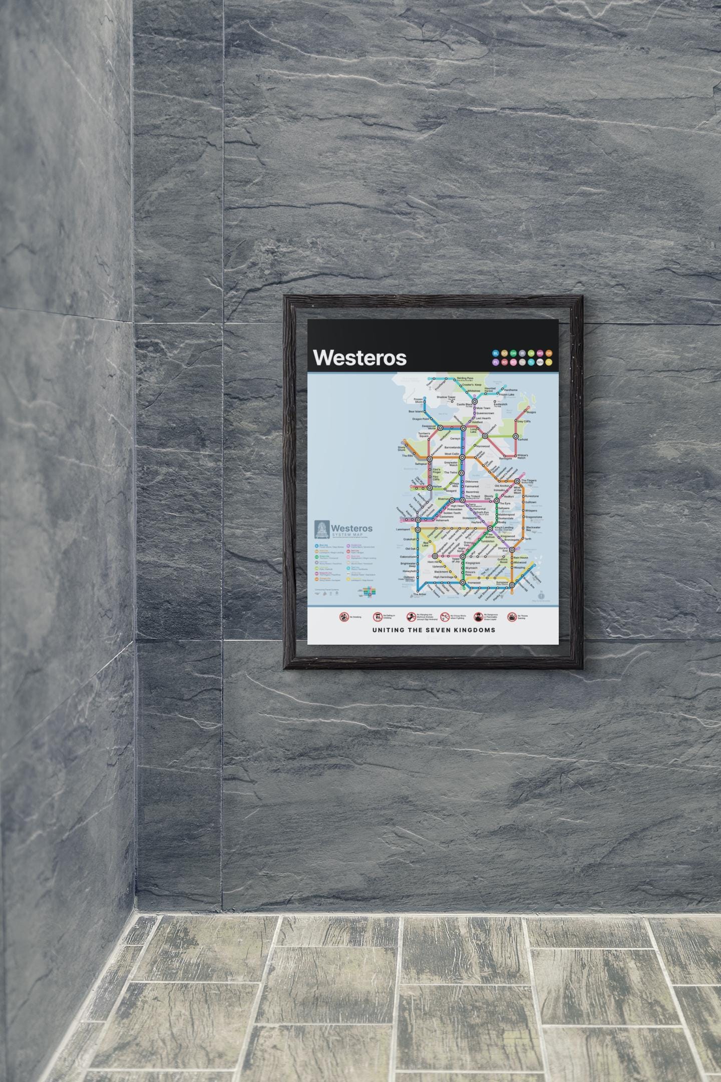 WESTEROS * Fantasy Metro Map Poster * Scenic Travel-style Wall Art - Etsy