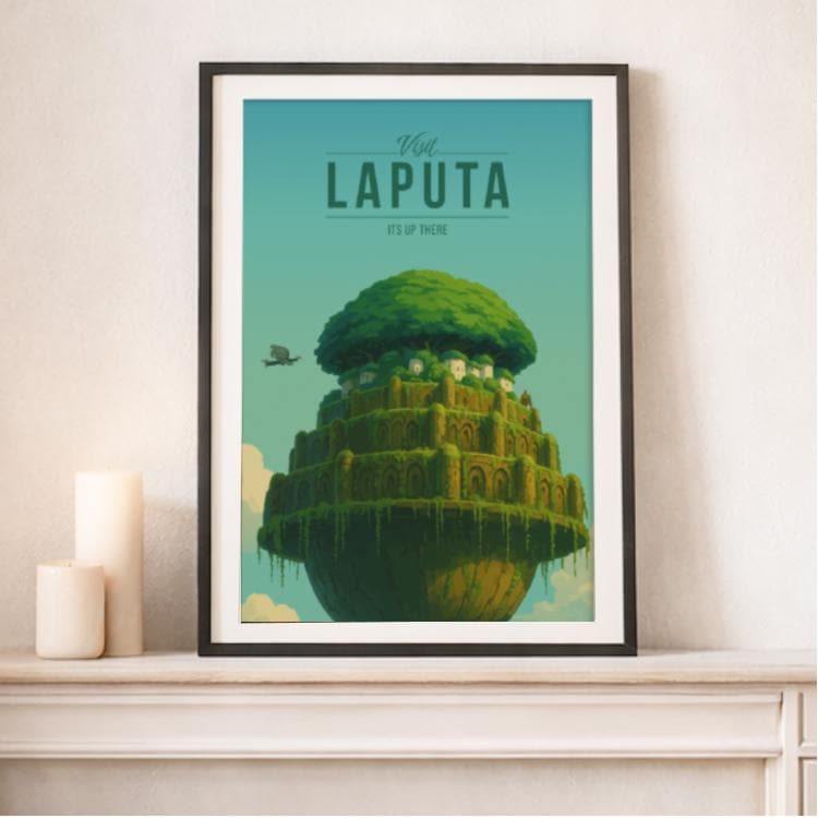 LAPUTA * Travel Poster * Scenic Fantasy Wall Art - Etsy Israel