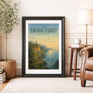 COSTA DE LA ESPADA * Póster de viaje * Arte mural de fantasía aventurera