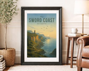 SWORD COAST * Travel Poster * Adventurous Fantasy Wall Art
