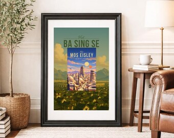 MOS EISLEY * Galactic Travel Poster * Scenic Sci-Fi Wall Art