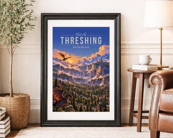 THRESHING * Travel Poster * Scenic Fantasy Wall Art